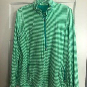 Lululemon Green Stripe 3/4 zip